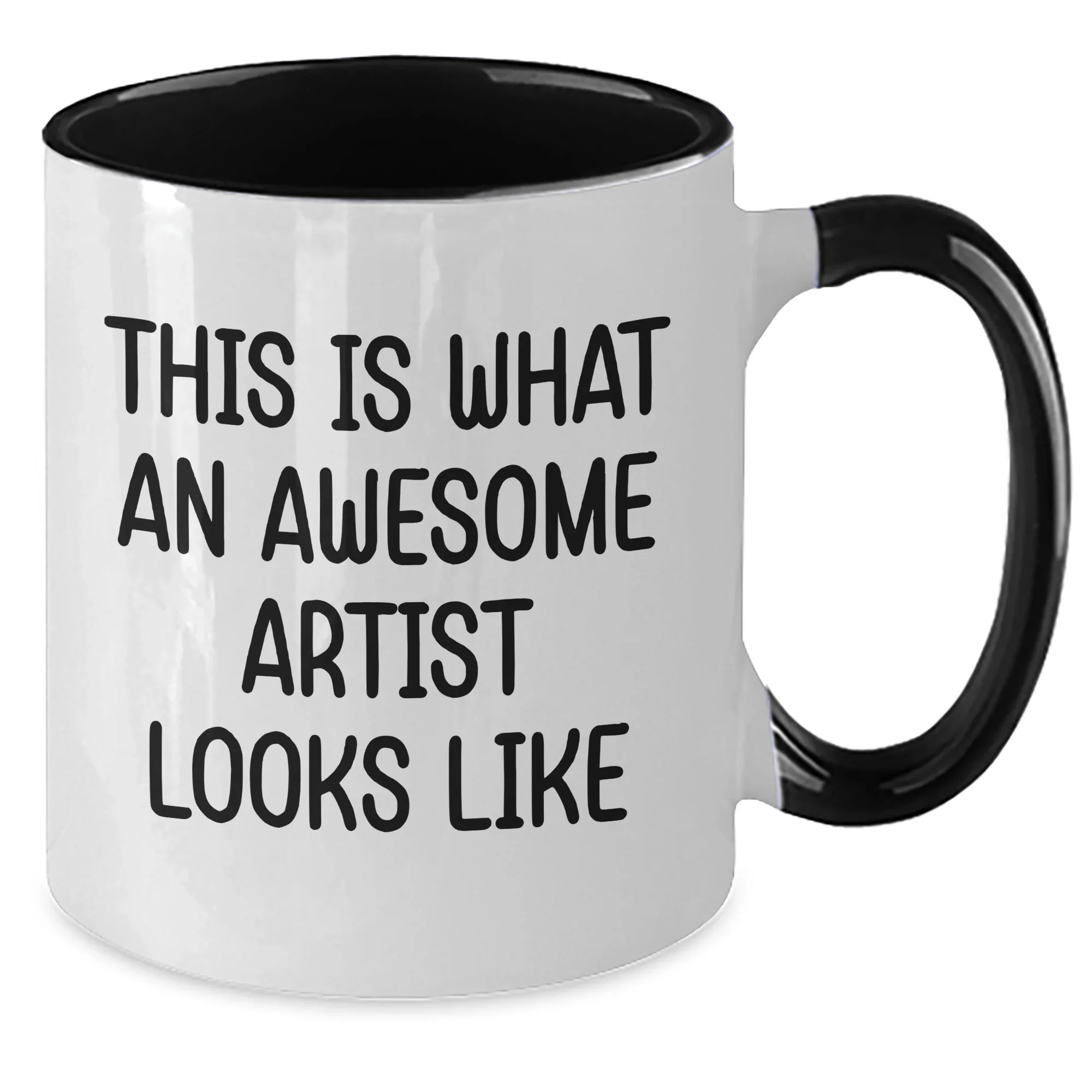 Funny Artist Gifts, Two Tone Coffee Mug, 'This Is What An Awesome Artist Looks Like' Quote, Gifts from Family for Artist, Unique Father's Day Unique Gifts