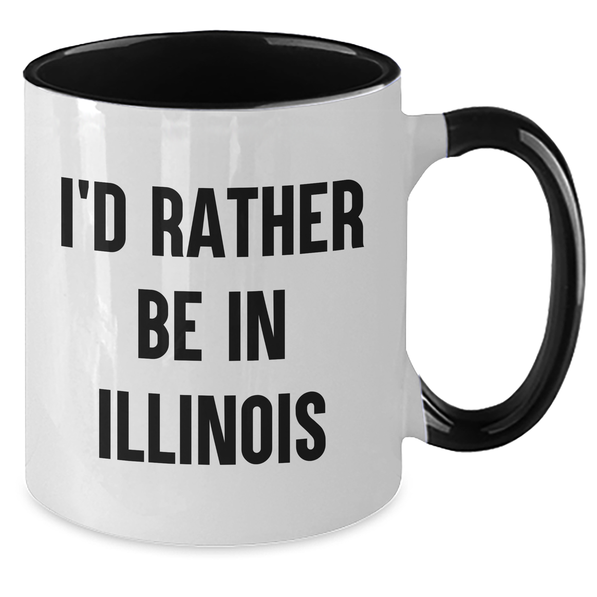 Funny I'd Rather Be In Illinois Two Tone Coffee Mugs for Dad, Illinois Gifts, Father's Day Unique Gifts from Friends to Men - Additional