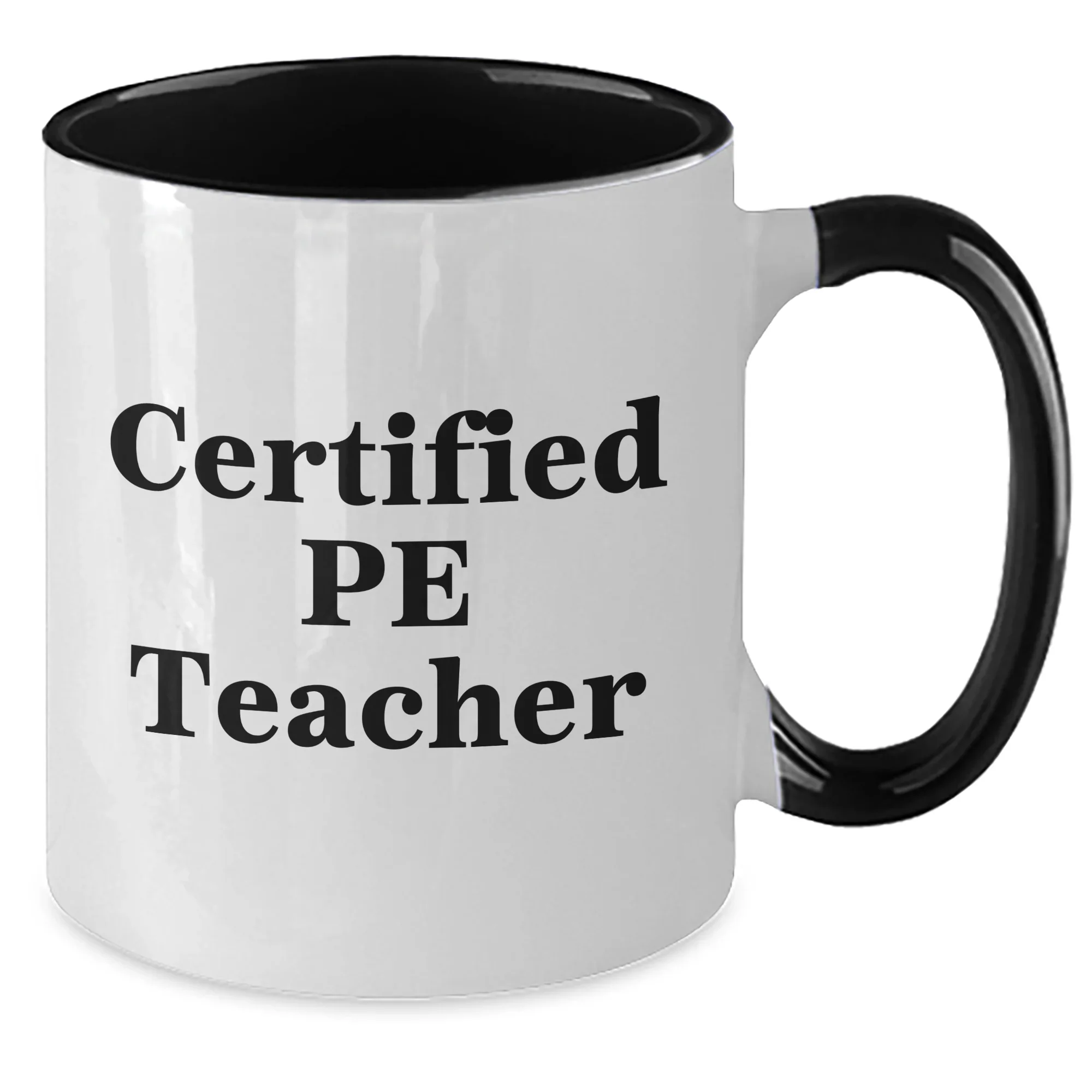 Funny PE Teacher Gifts for Men from Friends on Father's Day, Two Tone Coffee Mug with Inspirational Quote