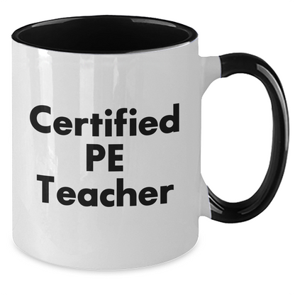 Funny PE Teacher Gifts - 'Love Teaching' Two Tone Coffee Mug for Dad, Teacher, Friend - Father's Day, Unique Gifts from Men to PE Teacher - Additional