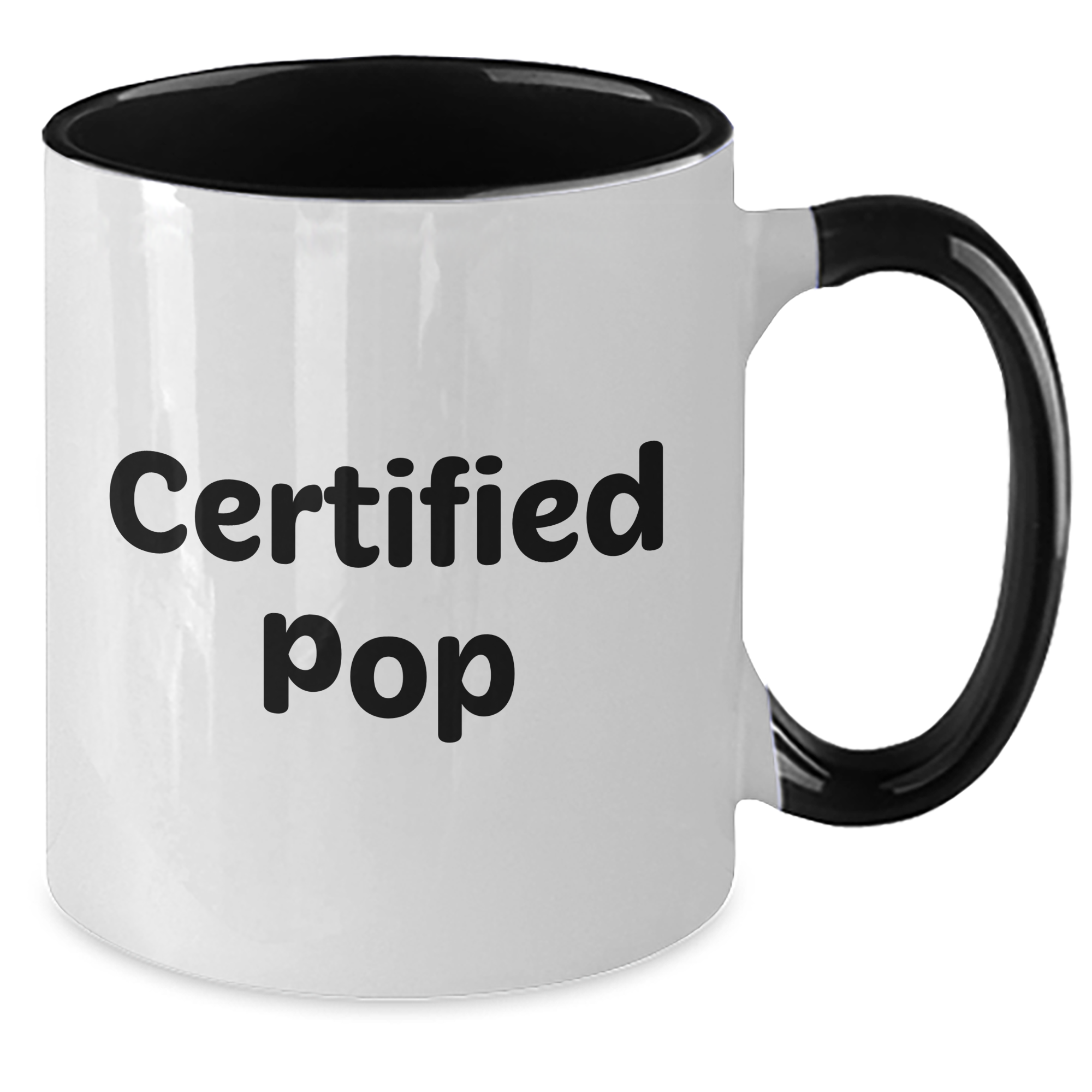 Funny Pop Certified Gifts from Friends, Family, and Coworkers for Pop on Father's Day, Two Tone Coffee Mug