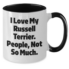 Russell Terrier Dog Lovers Gifts, Funny Coffee Mugs for Men, Two Tone Ceramic Mug from Friends for Father's Day
