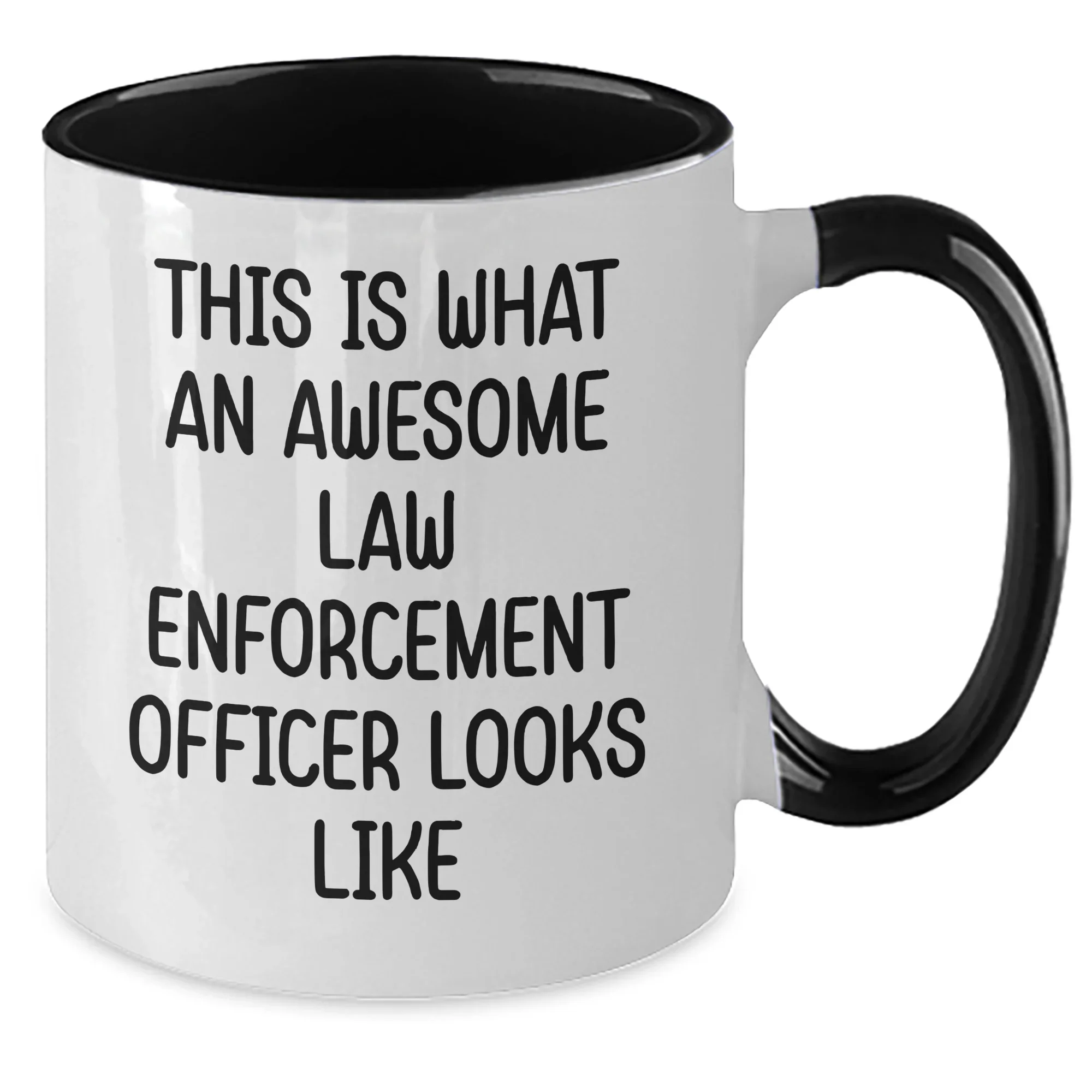 Funny Law Enforcement Officer Gifts, This Is What An Awesome Law Enforcement Officer Looks Like, Two Tone Coffee Mug for Father's Day - Gifts from Family - Gifts for Law Enforcement Officer