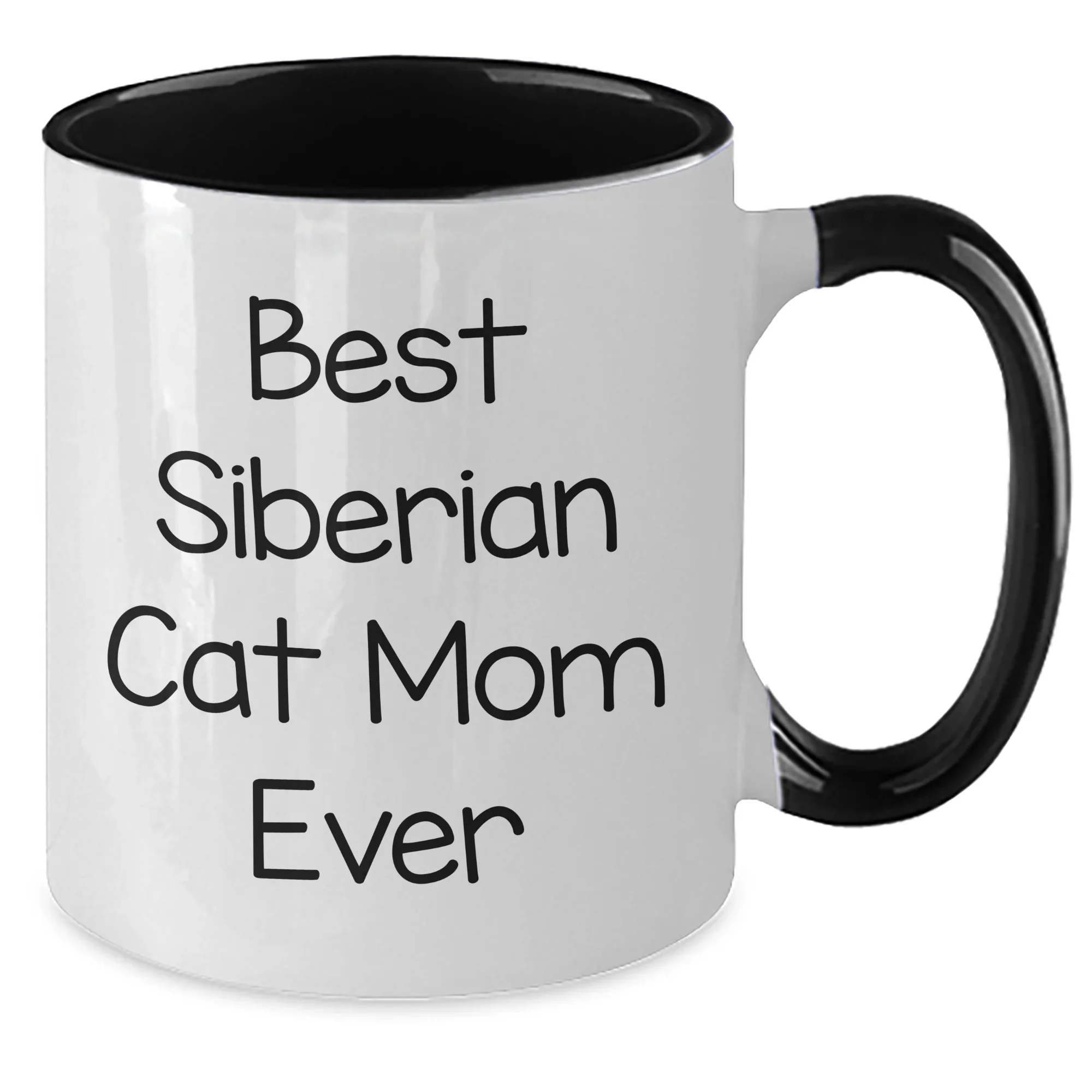 Funny Siberian Cat Mom Two Tone Coffee Mugs Gifts from Men for Best Siberian Cat Dad on Father's Day, Gifts for Siberian Cat Lovers, Unique Coffee Mugs