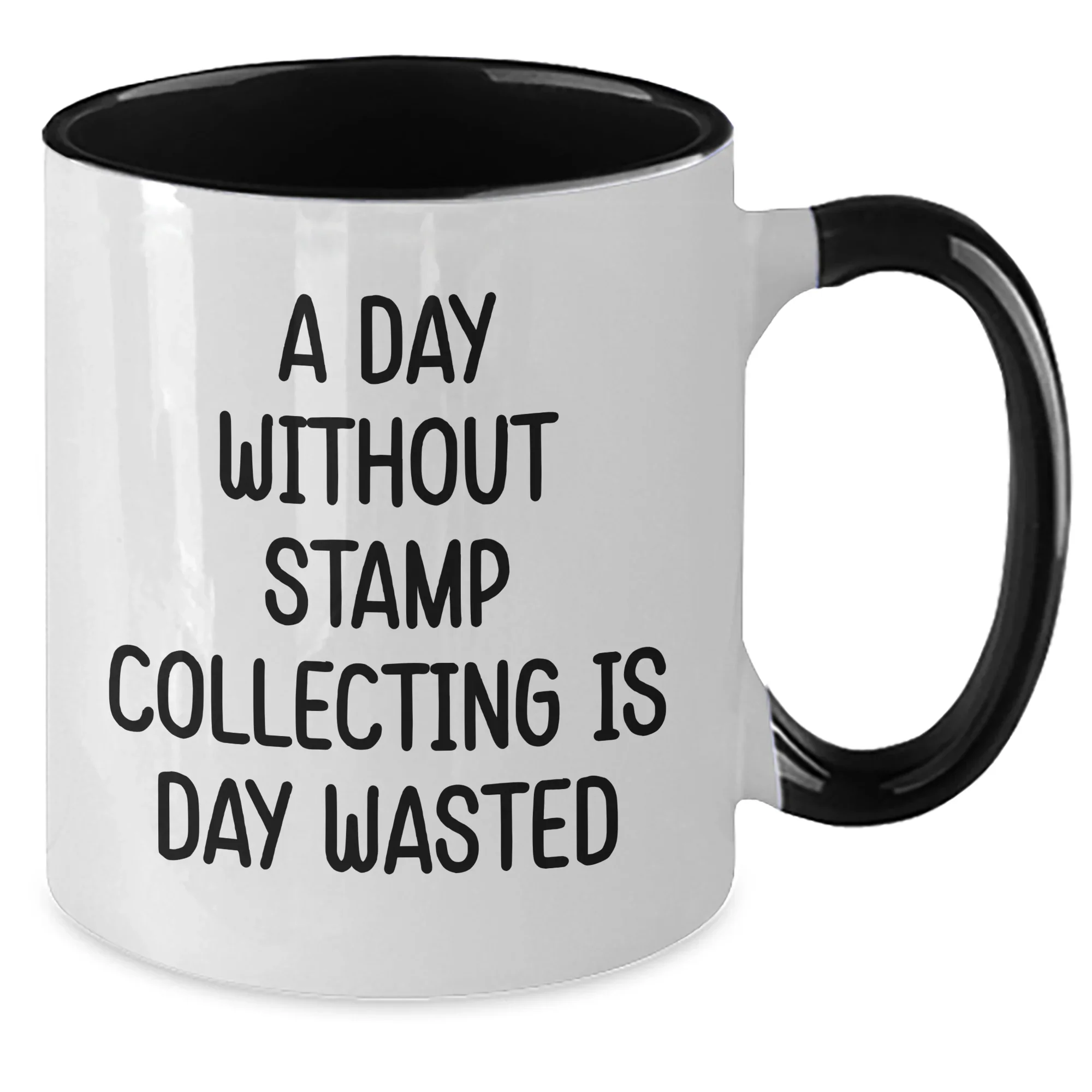 Funny Stamp Collecting Gifts from Men to Stamp Collecting Lovers, Unique Two Tone Coffee Mug for Father's Day, Gifts for Stamp Enthusiasts, 11oz Ceramic Mug with Quote