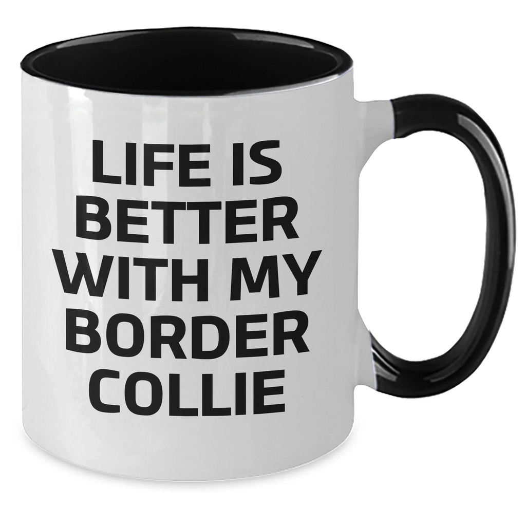Funny Border Collie Dog Lover's Gifts from Dad to Border Collie Dog Friends - Two Tone Coffee Mug for Father's Day