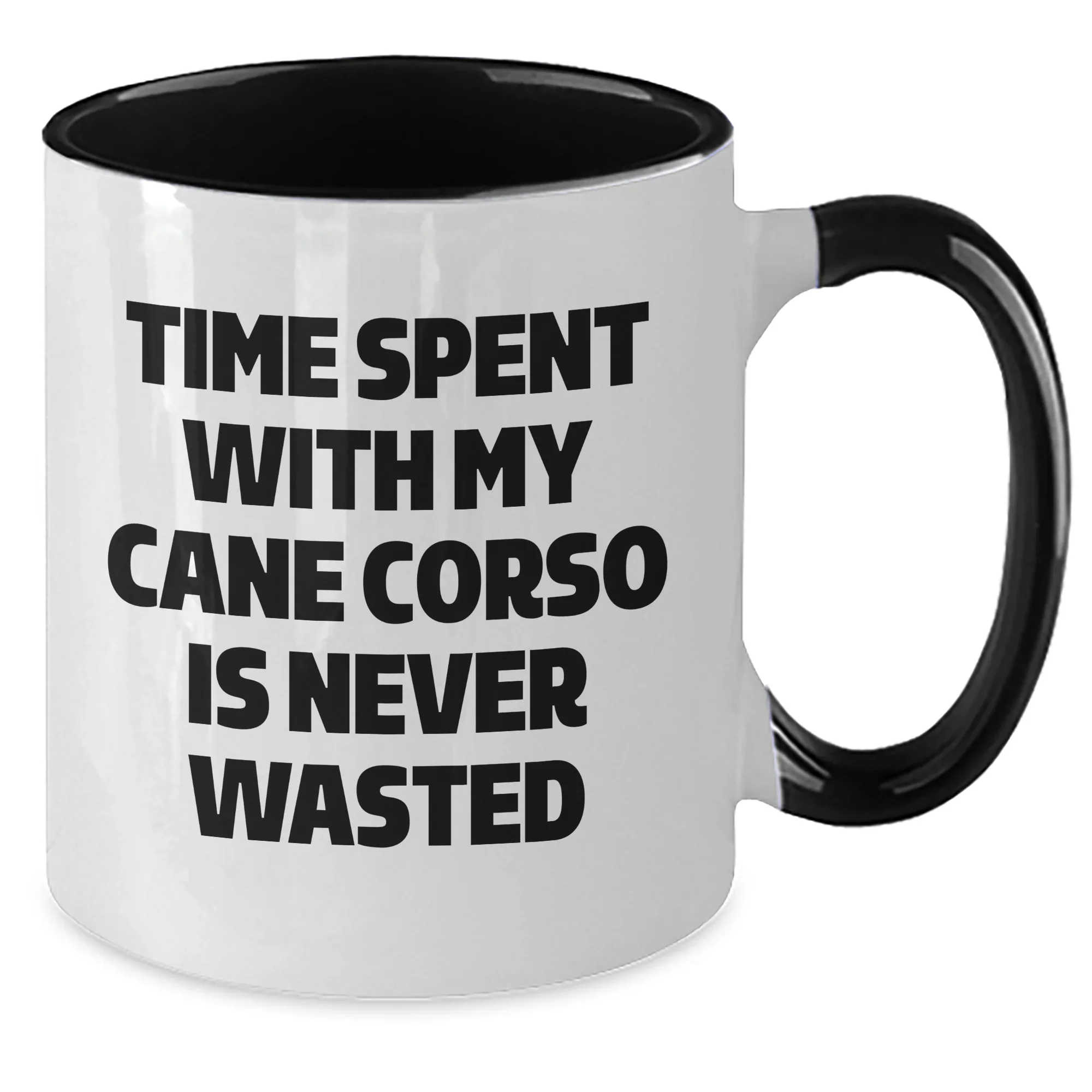 Cute Cane Corso Dog Lover's Two Tone Coffee Mug, Gifts from Men, Father's Day Unique Gifts for Cane Corso Dog Enthusiasts, Funny Quote