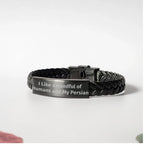 Persian Cat Lovers Handcrafted Interlaced Leather Bracelet, I Like A Handful Of Humans And My Persian