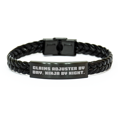 Claims Adjuster Gifts, Funny Quote Interlaced Leather Bracelet, Mother's Day Unique Gifts from Friends, Gifts for Claims Adjuster - Image 1