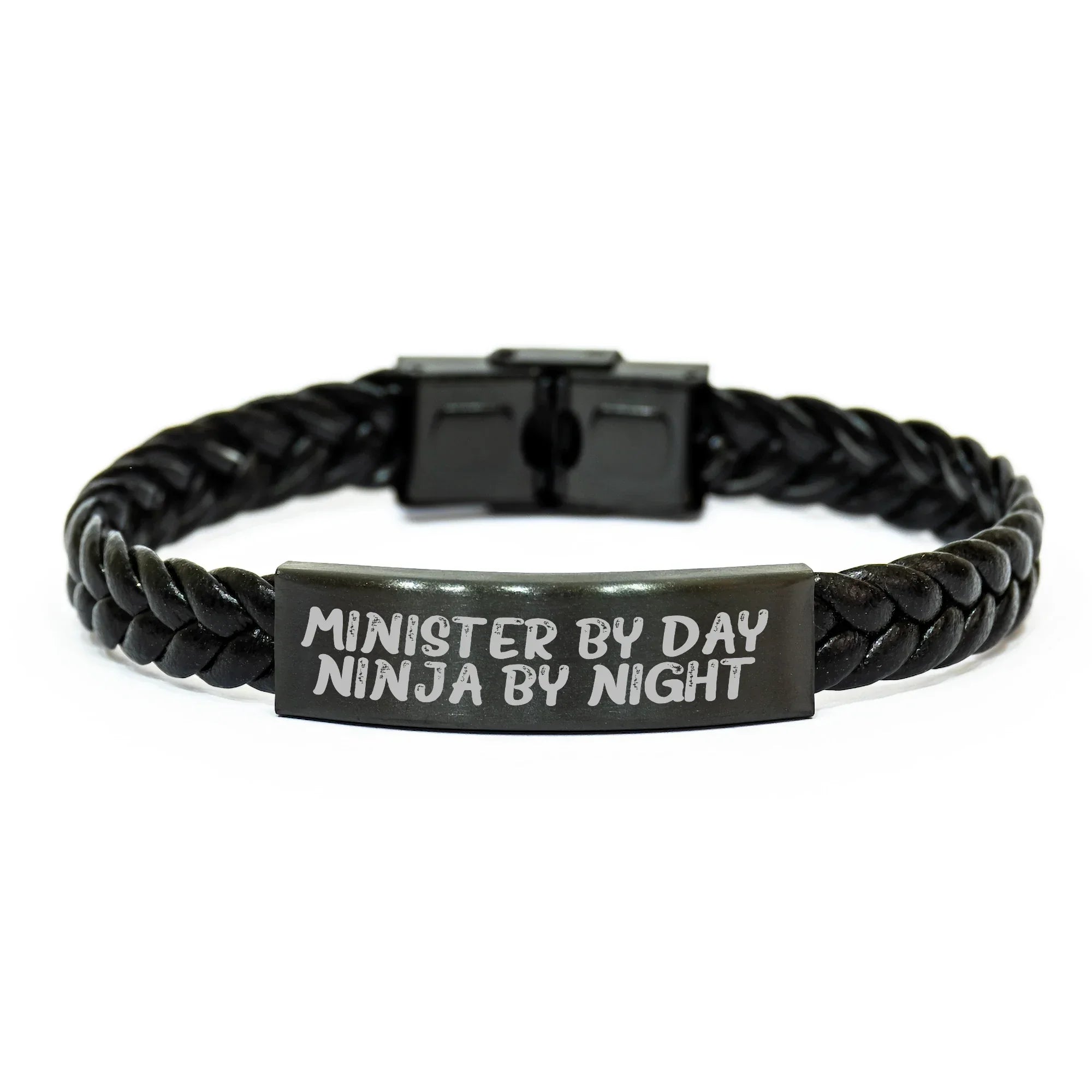 Minister Gifts from Men, Unique Interlaced Leather Bracelet for Minister, Ninja By Night, Mother's Day Unique Gifts