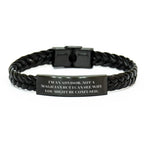 Advisor Gifts, Unique Interlaced Leather Bracelet from Friends, Funny Quote for Men, Father's Day Unique Gifts