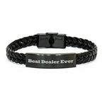 Best Dealer Ever Interlaced Leather Bracelets for Men Gifts from Family, Unique Father's Day Presents for Dealers