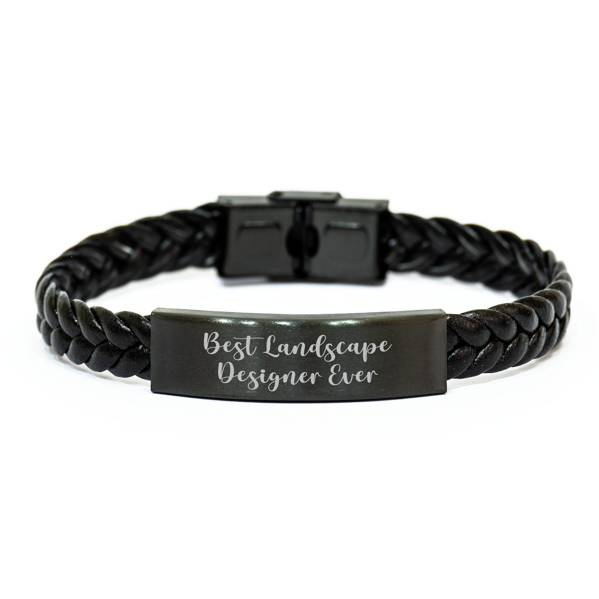 Funny Landscape Designer Gifts, Best Landscape Designer Ever Interlaced Leather Bracelet, Gifts from Friends to Landscape Designer, Mother's Day Unique Gifts - Image 1