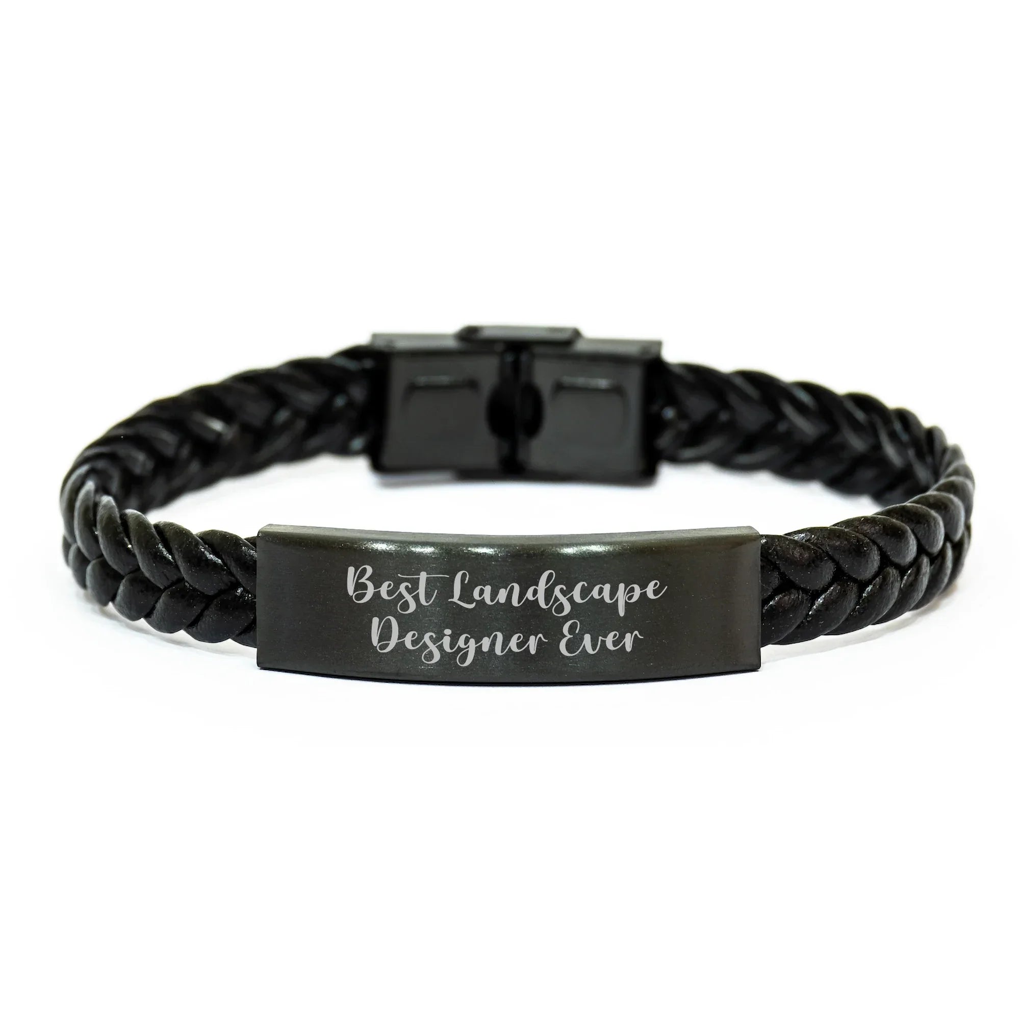 Funny Landscape Designer Gifts, Best Landscape Designer Ever Interlaced Leather Bracelet, Gifts from Friends to Landscape Designer, Mother's Day Unique Gifts