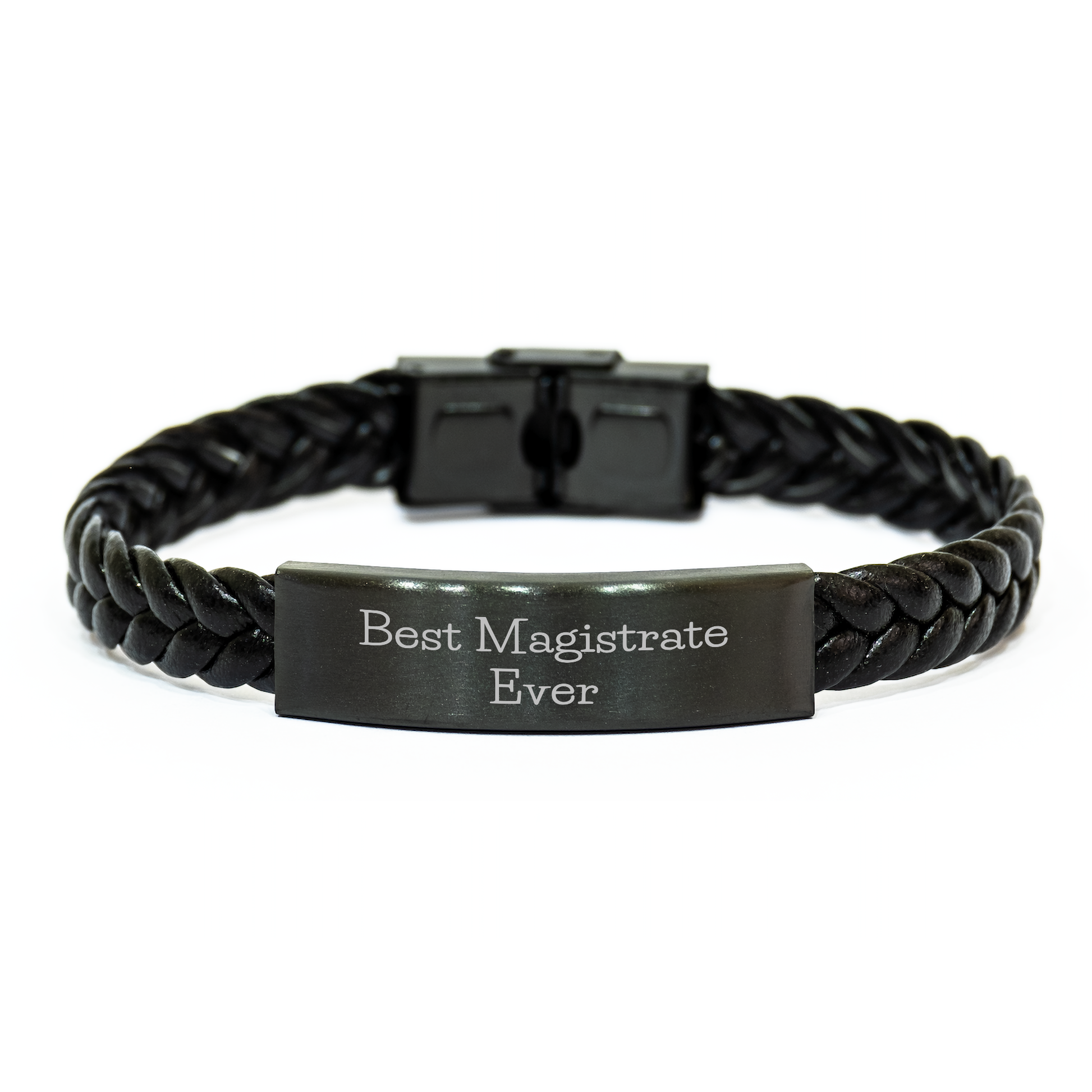 Magistrate Gifts, Best Magistrate Ever Quote, Interlaced Leather Bracelet for Mother's Day, Gifts from Men to Magistrate, Unique Magistrate Gift Ideas - Image 1