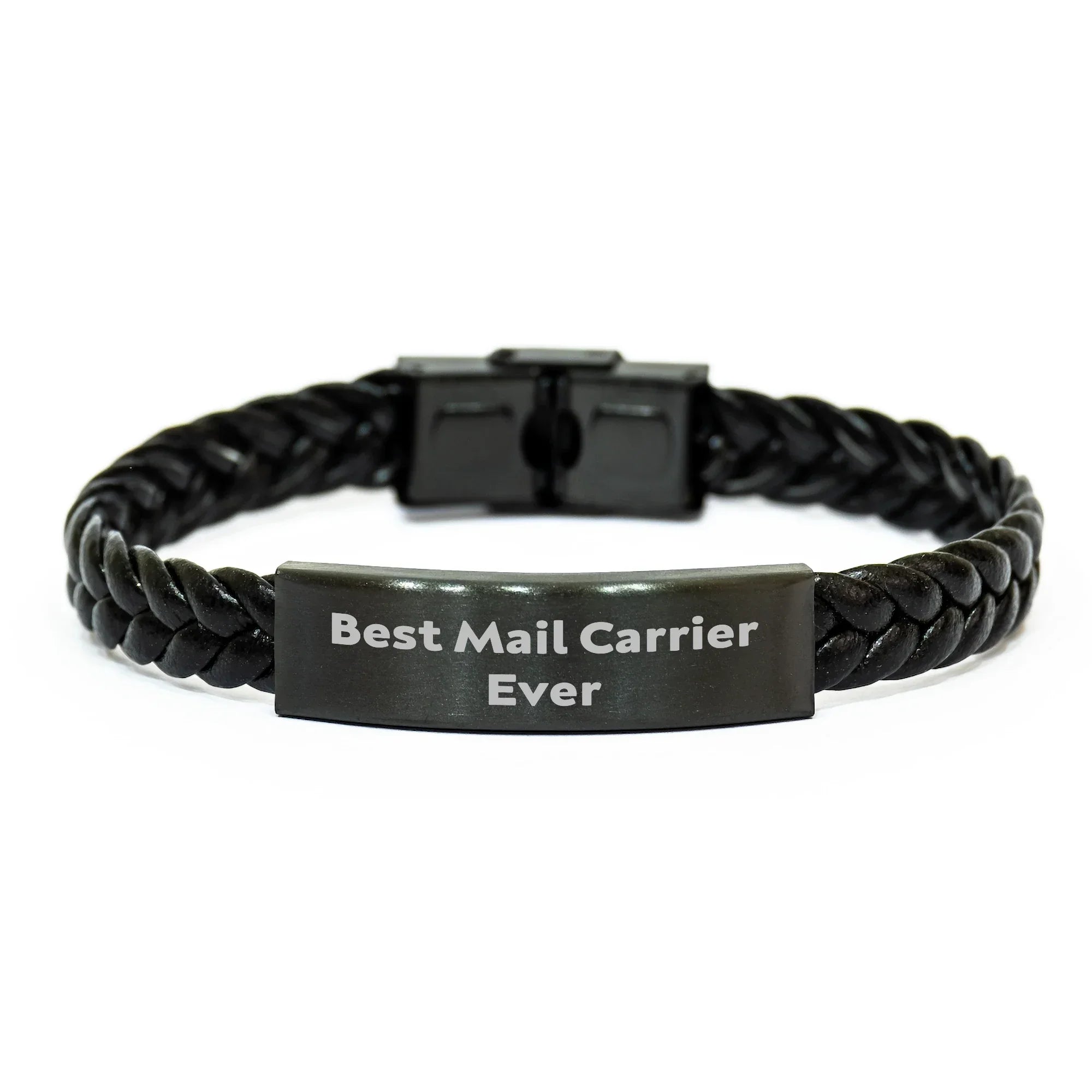 Funny Mail Carrier Gifts from Family for Best Mail Carrier Ever Interlaced Leather Bracelet, Unique Mother's Day Unique Gift for Mail Carrier