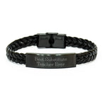 Funny Substitute Teacher Gifts from Men - Best Ever Interlaced Leather Bracelet for Substitute Teachers, Father's Day Unique Gifts for Family, Friends, Coworkers