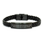 Farmer Gifts from Friends, Unique Interlaced Leather Bracellet with Humor, 'I'm Not Perfect But I'm A Farmer And That's Basically The Same Thing', Father's Day Unique Gifts for Men