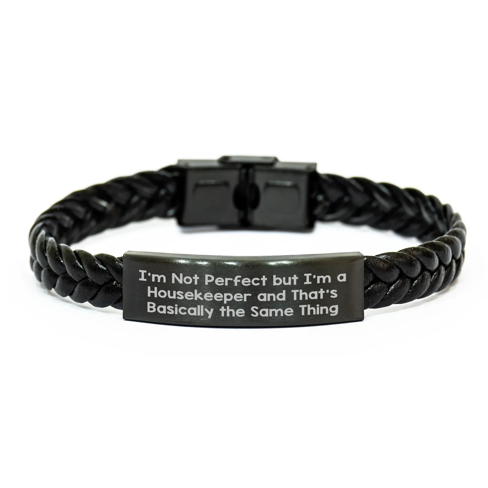 Funny Housekeeper Gifts: Interlaced Leather Bracelet with Quote, Perfect for Mother's Day, Gifts from Men to Housekeeper Friends, Unusual Present for Women