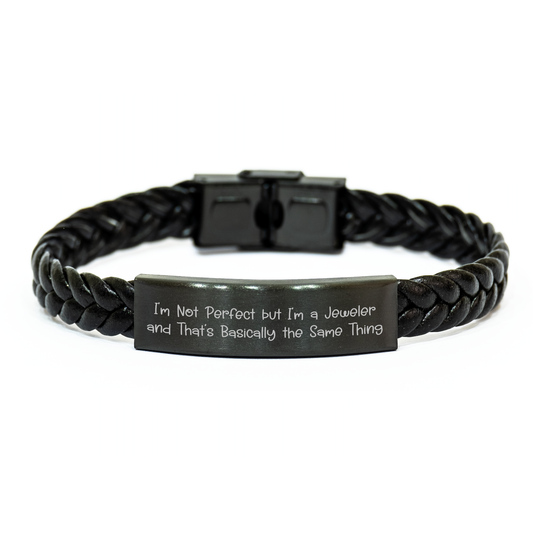 Funny Jeweler Gifts for Friends - Interlaced Leather Choker for Men, Women, Graduation Unique Gifts from Jeweler - Image 1