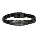 Funny Performer Gifts for Him, Interlaced Leather Bracers from Friends, I'm Not Perfect But I'm A Performer - Father's Day Unique Gifts