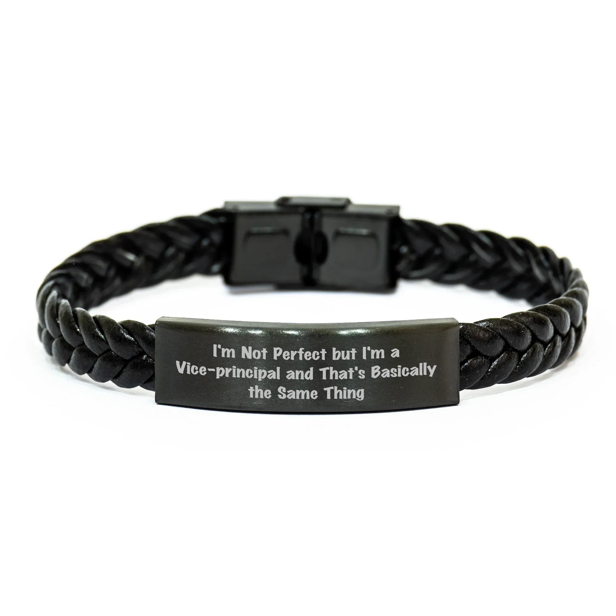Funny Vice-principal Gifts, Interlaced Leather Bracelet for Men, Gifts from Friends or Coworkers, Perfect Graduation Unique Gifts for Vice-principal