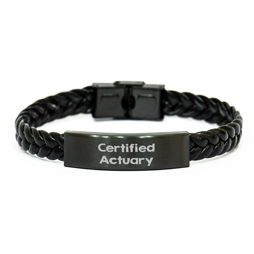Funny Certified Actuary Gift Ideas, Interlaced Leather Bracelet for Him from Men, Unique Father's Day Unique Gifts for Actuary Friends