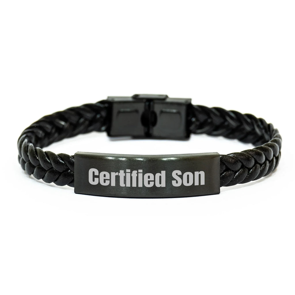 Funny Son Quotes Interlaced Leather Bracelet Gifts from Men to Son for Father's Day Unique Accessories