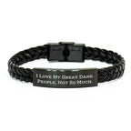 I Love My Great Dane, People Not So Much Mother's Day Unique Gift Ideas for Great Dane Dog Owners, Interlaced Leather Bracelet from Friends and Family