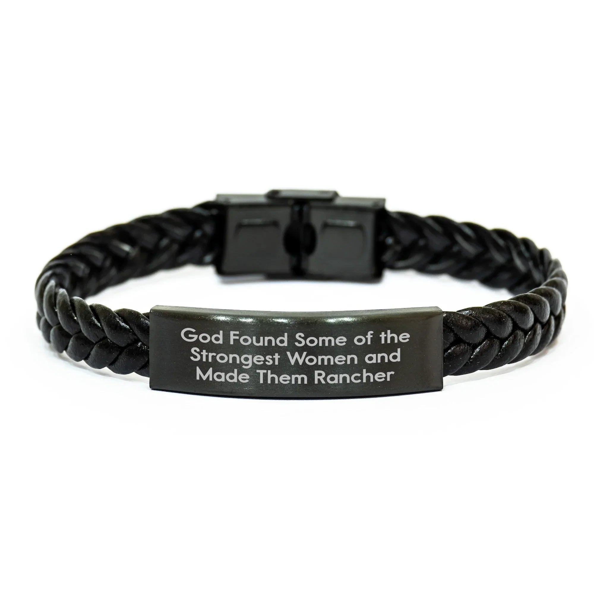 Funny Rancher Gifts for Women - Interlaced Leather Bracelet by God's Strongest Women - Gift from Family for Mother's Day