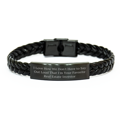 Funny Real Estate Investor Gifts, Interlaced Leather Bracelet for Men, Gifts from Friends for Favorite Real Estate Investor, Mother's Day Unique Gifts - Image 1