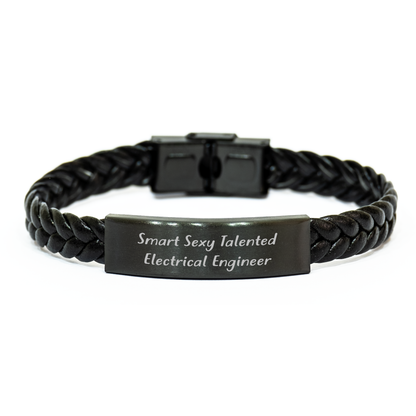 Sexy Talented Electrical Engineer Gifts, Mother's Day Unique Gifts from Men to Women, Interlaced Leather Bracelet for Electrical Engineers - Image 1