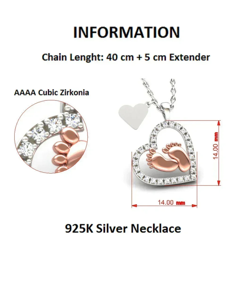 Pregnancy Mom-to-be Baby Feet Charm Necklace Gift from Husband