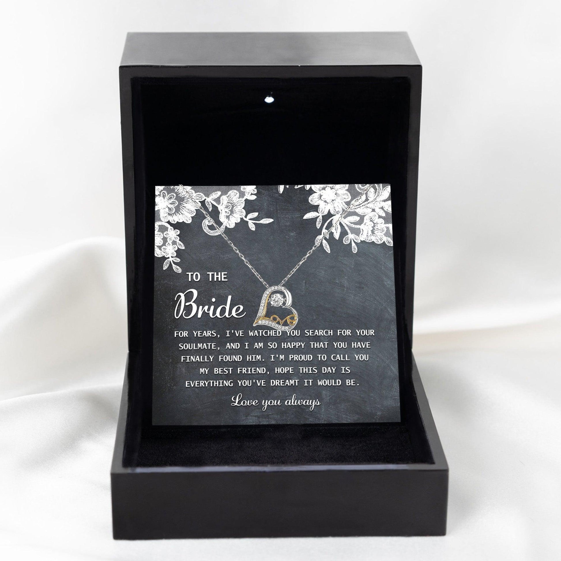 Bride Wedding Day Gift - My Best Friend - Love Dancing Heart Pendant Necklace - Mallard Moon Gift Shop