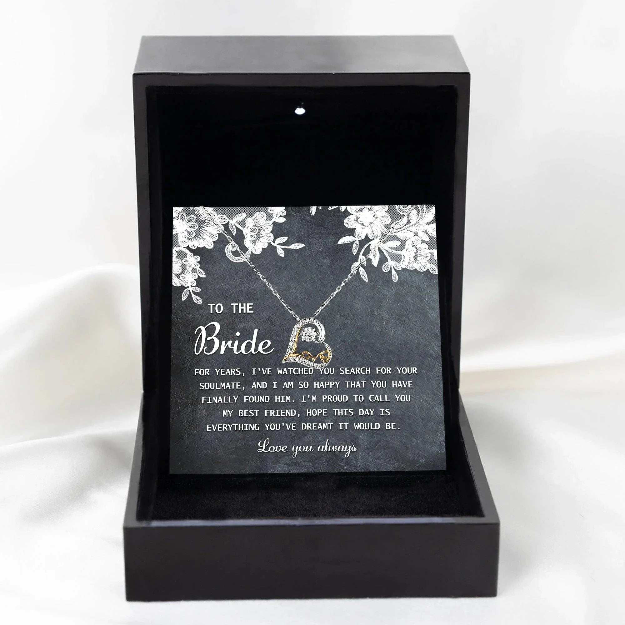 Bride Wedding Day Gift - My Best Friend - Love Dancing Heart Pendant Necklace
