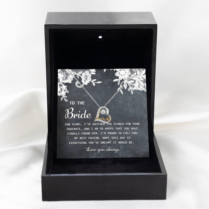 Bride Wedding Day Gift - My Best Friend - Love Dancing Heart Pendant Necklace - Mallard Moon Gift Shop