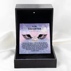 Daughter Gift for Birthday, Christmas, Graduation - Brave And Strong - Love Dancing Heart Pendant Necklace