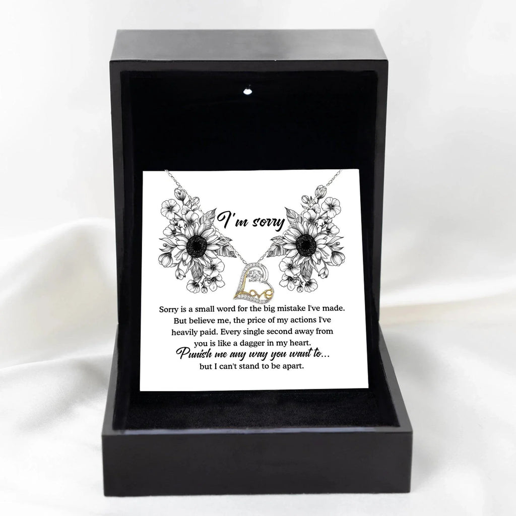 Apology Gift - Sorry is a Small Word for the Big Mistake - Love Dancing Heart Pendant Necklace