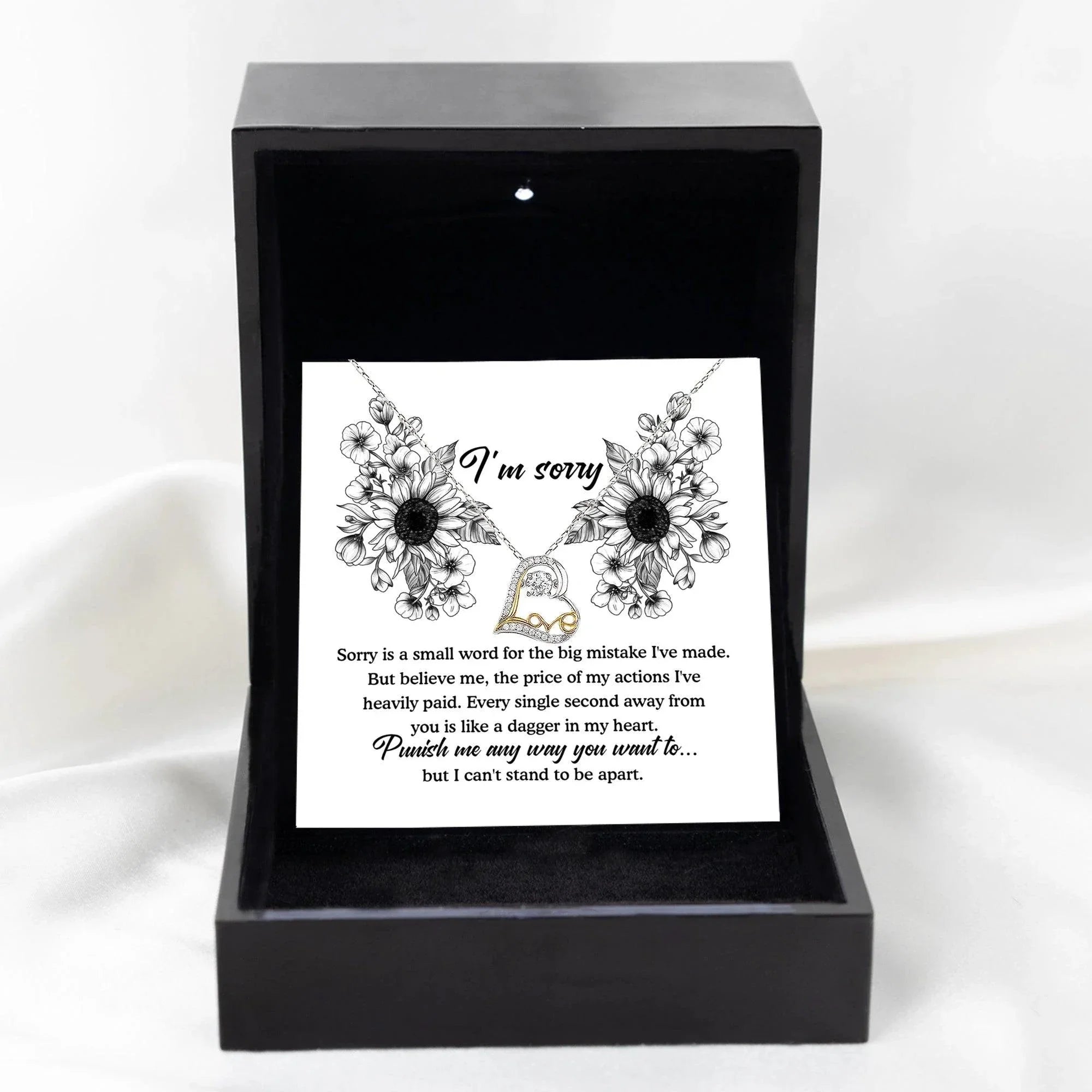 Apology Gift - Sorry is a Small Word for the Big Mistake - Love Dancing Heart Pendant Necklace