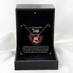Wife Wedding Day We Become One Together Love Dancing Heart Pendant Necklace Gift for Bride from Groom