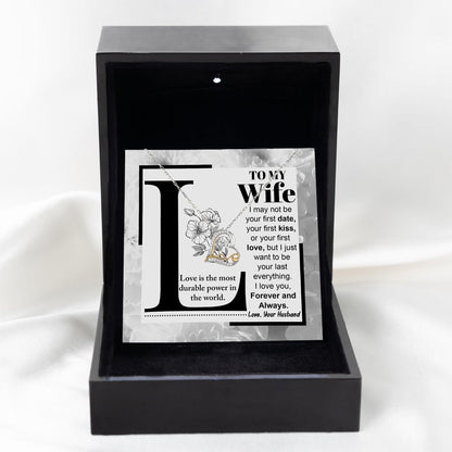Wife Wedding Anniversary Birthday Romantic Gift from Husband First Kiss, Last Everything, Love Heart Pendant Necklace - Mallard Moon Gift Shop