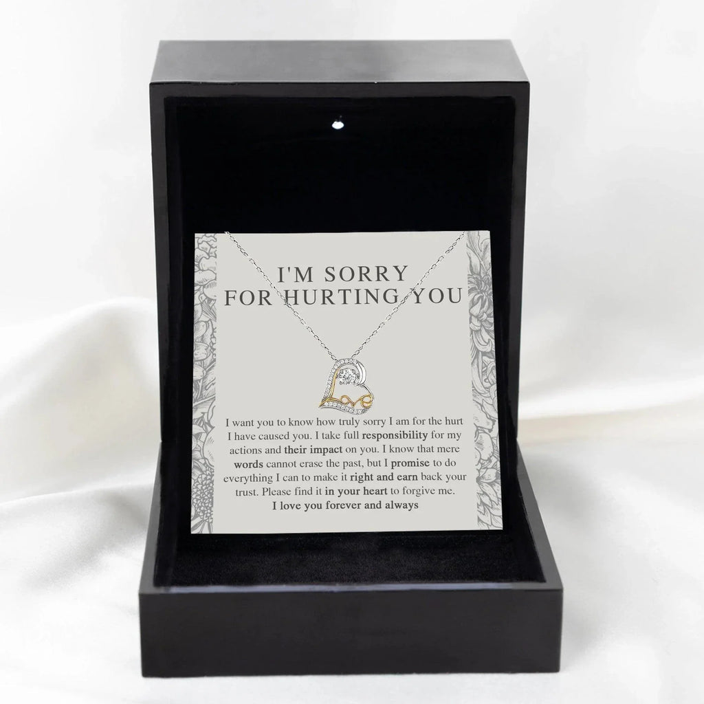 Apology Gift - I'm Sorry, I Promise to Do Everything - Love Dancing Heart Pendant Necklace