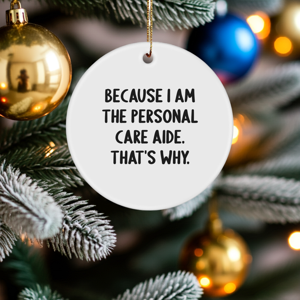 Personal Care Aide Ornament 'Because I Am The Personal Care Aide. That's Why.' Gifts