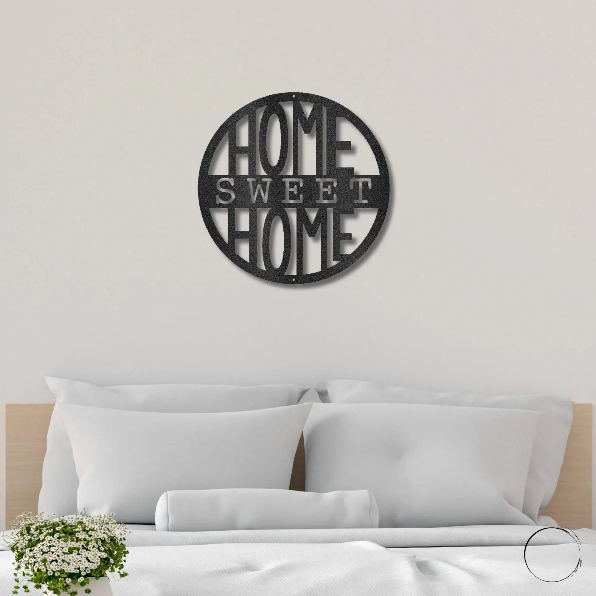Home Sweet Home Circle Metal Art Wall Sign