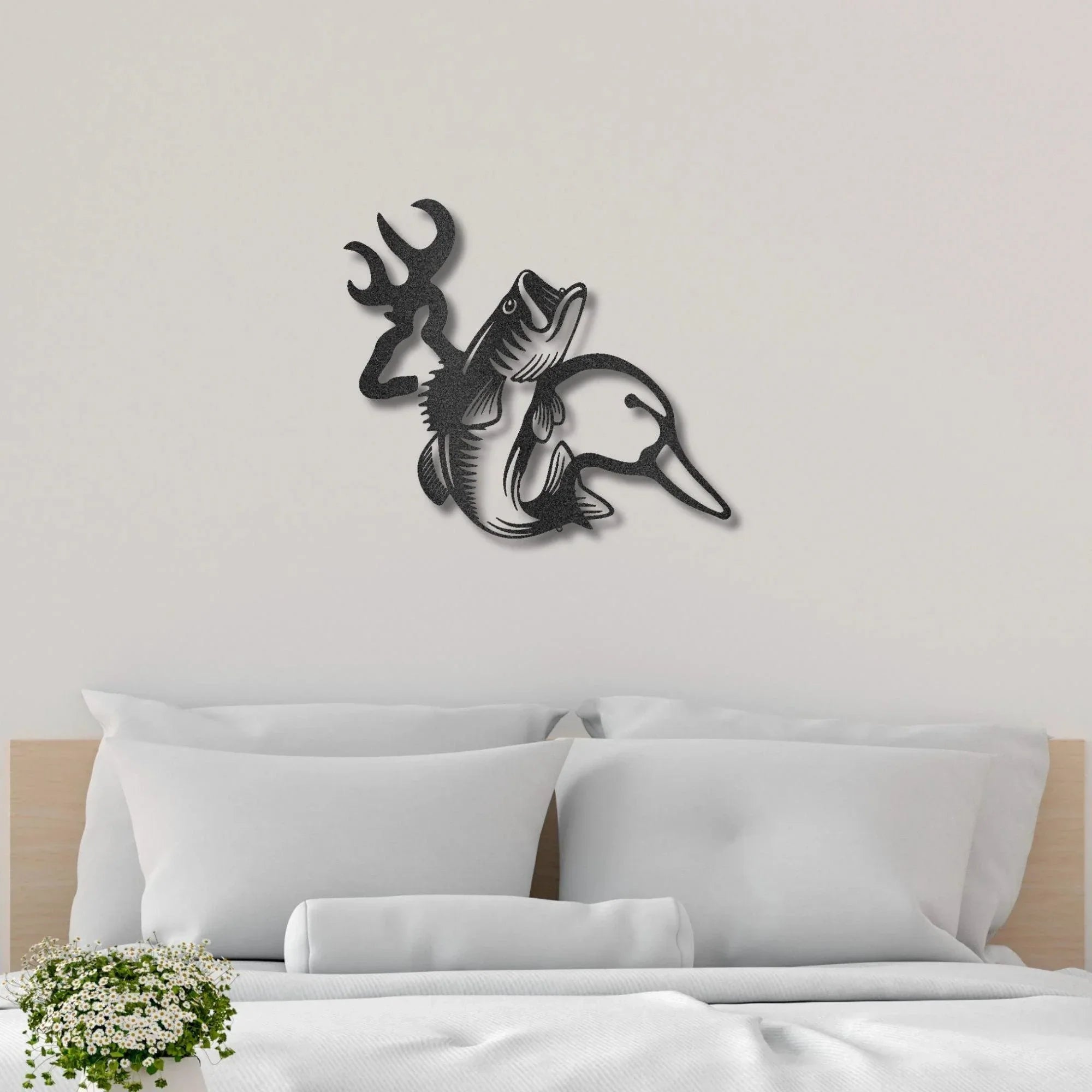 Wildlife Calling Fishing Deer Duck Hunting Metal Art Wall Sign