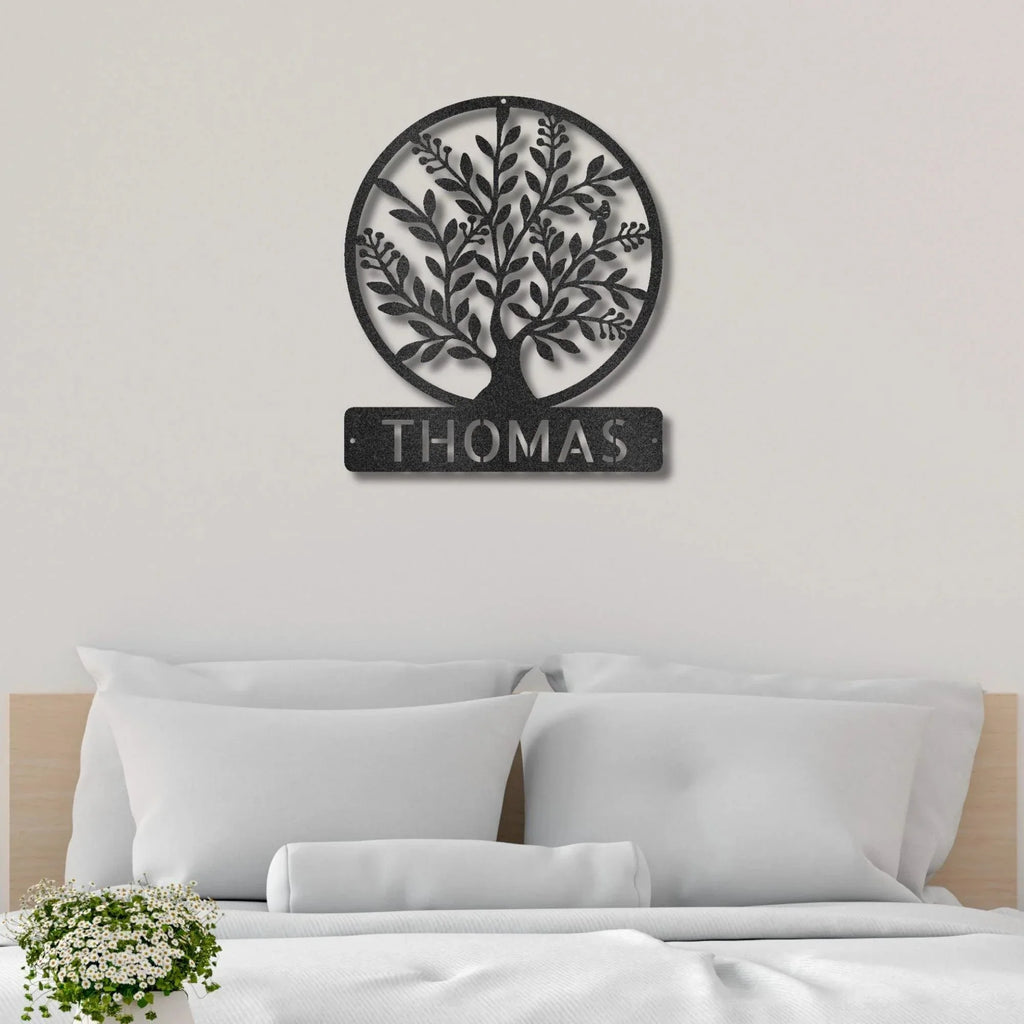 Personalized Tree of Life Metal Wall Sign: Celebrate Your Roots