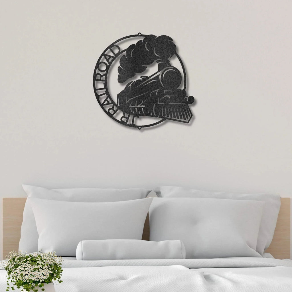 Steam Locomotive Train Custom Name Metal Art Wall Sign