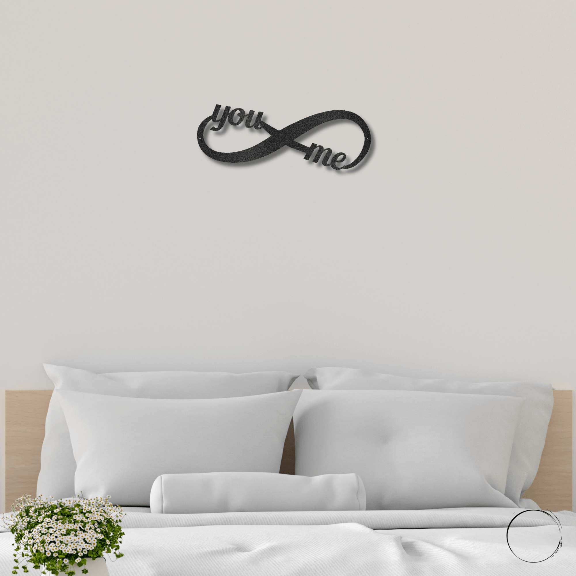 Romantic Home Decor "You & Me" Laser-Cut Infinity Metal Wall Art - Mallard Moon Gift Shop