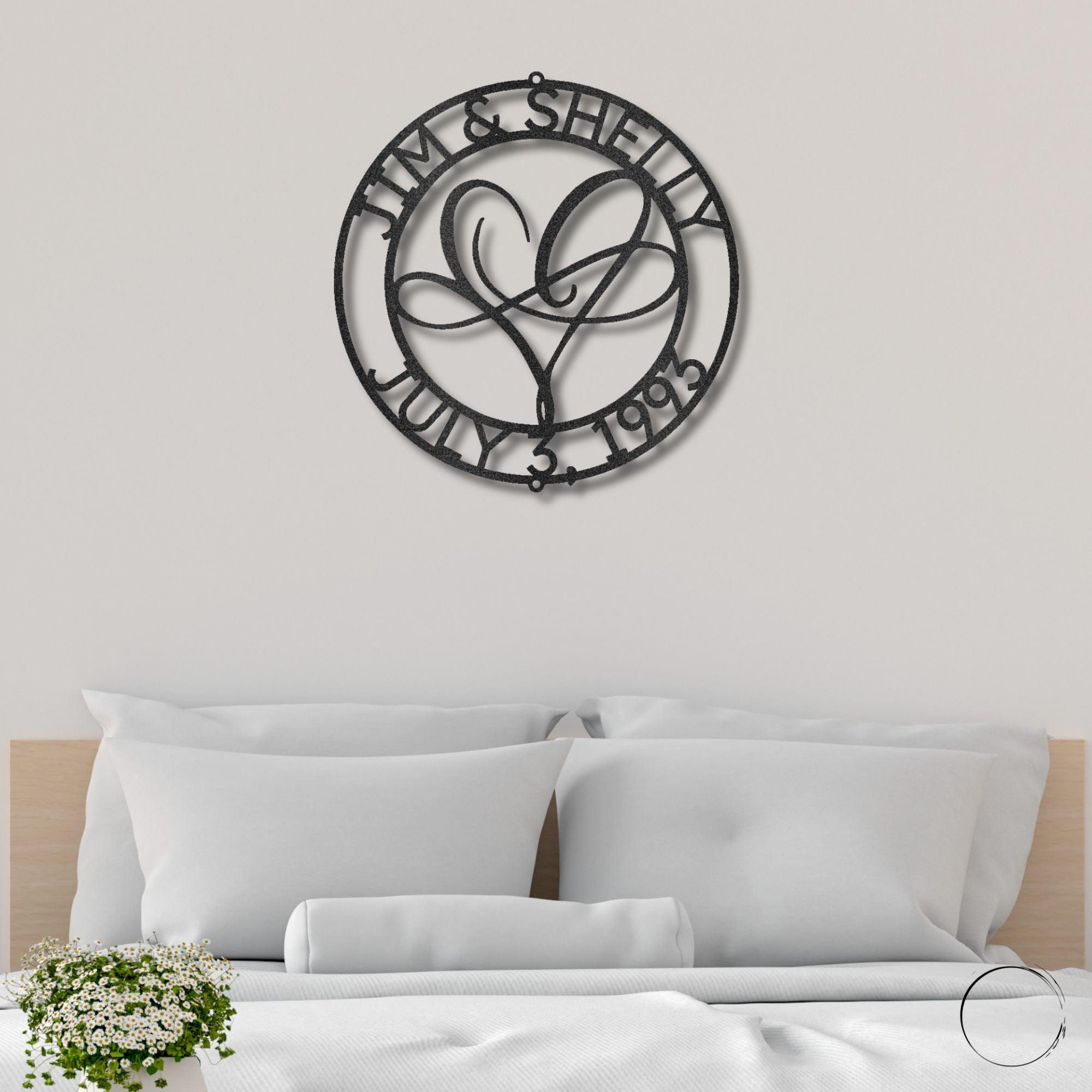 Infinite Love Personalized Name Steel Wall Sign Valentine Anniversary Birthday Gift - Mallard Moon Gift Shop