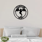 Dragon Ring Monogram Personalized Name Indoor Outdoor Steel Wall Sign Metal Art